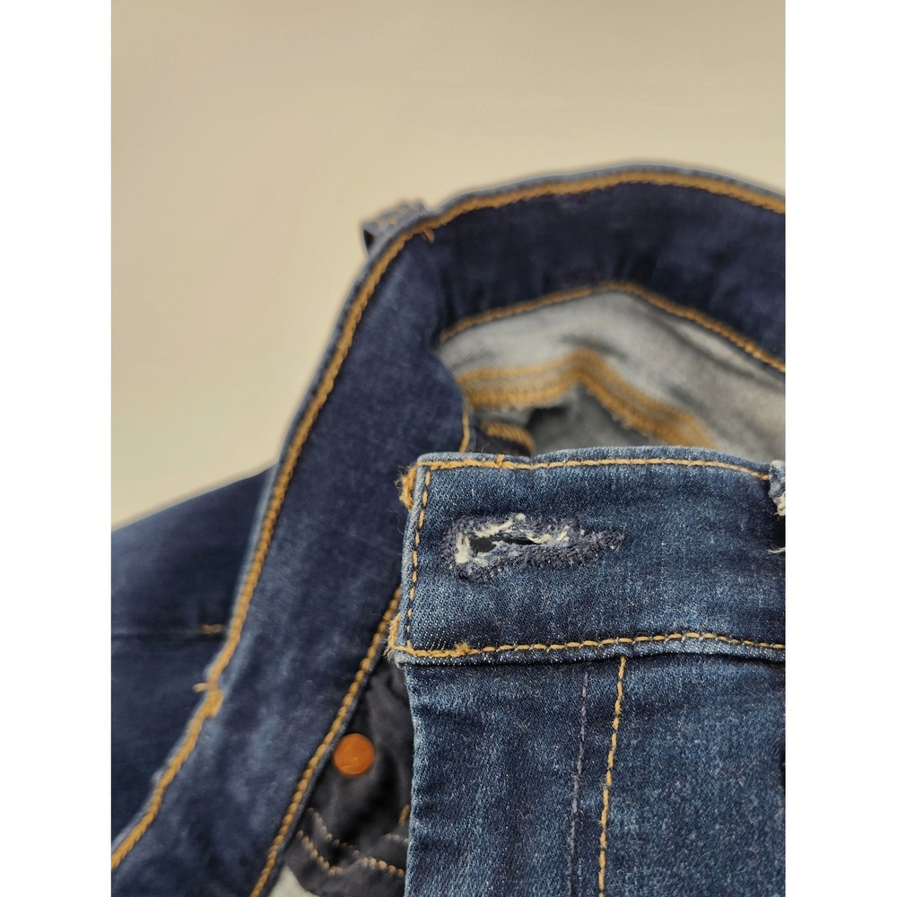 7 For All Mankind Dojo Flare Jeans Dark Wash Blue Denim Size 28 x 29 - Picture 9 of 9